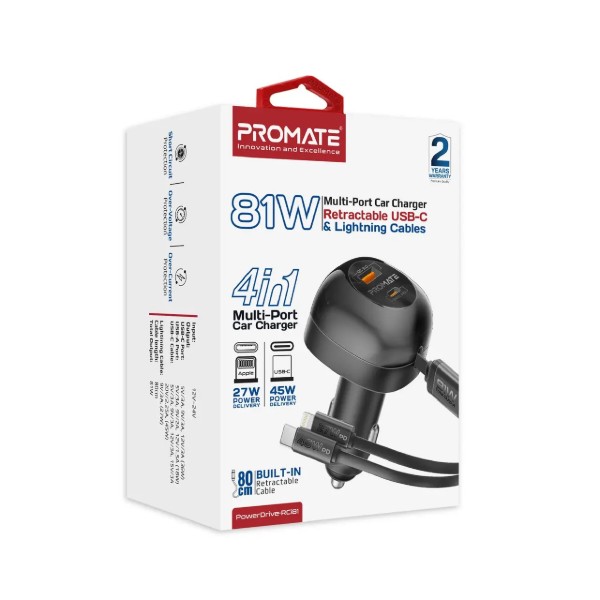 Фото - Автомобільний зарядний пристрій Promate powerdrive-rci81